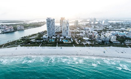 Uitzicht over Miami beach