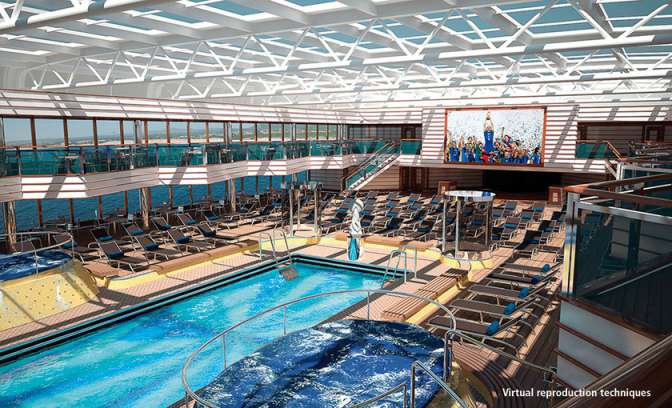 Een zwembad op de Costa Luminosa