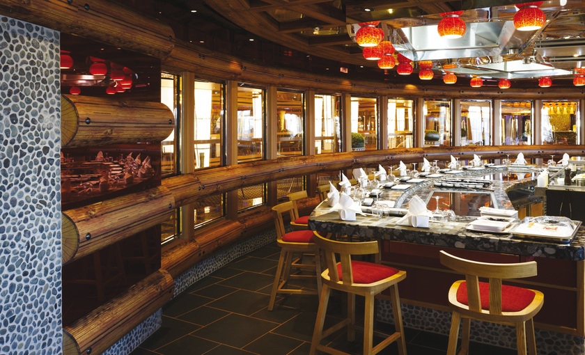 Een Teppanyaki restaurant op de Costa Diadema