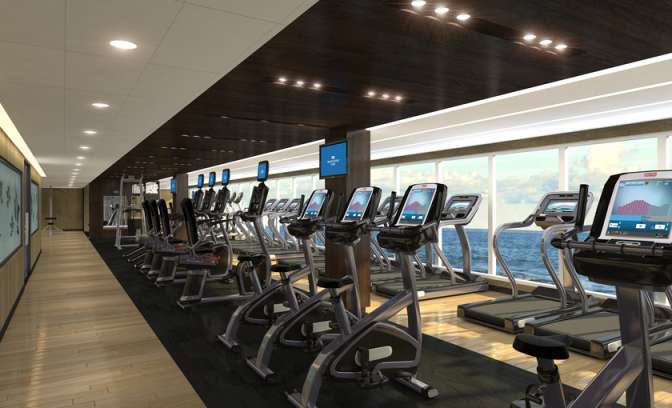 Een sportschool op de Majestic Princess