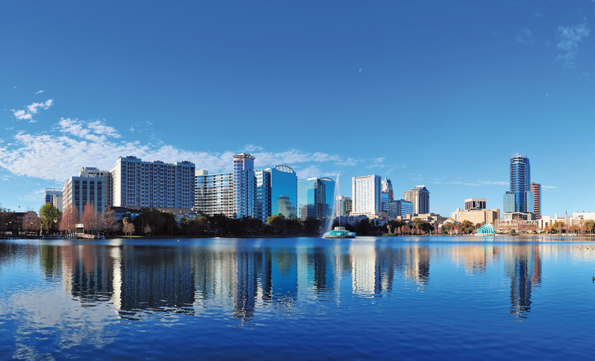 De skyline van Port Canaveral in Orlando